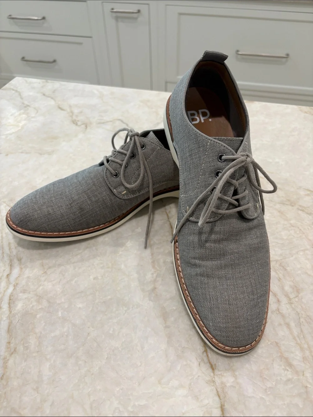 BP. Nordstrom Men’s Grey Canvas Casual Oxford Derby Shoes Size 11